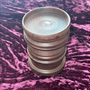 Elegant Brown Wooden Candle Holder